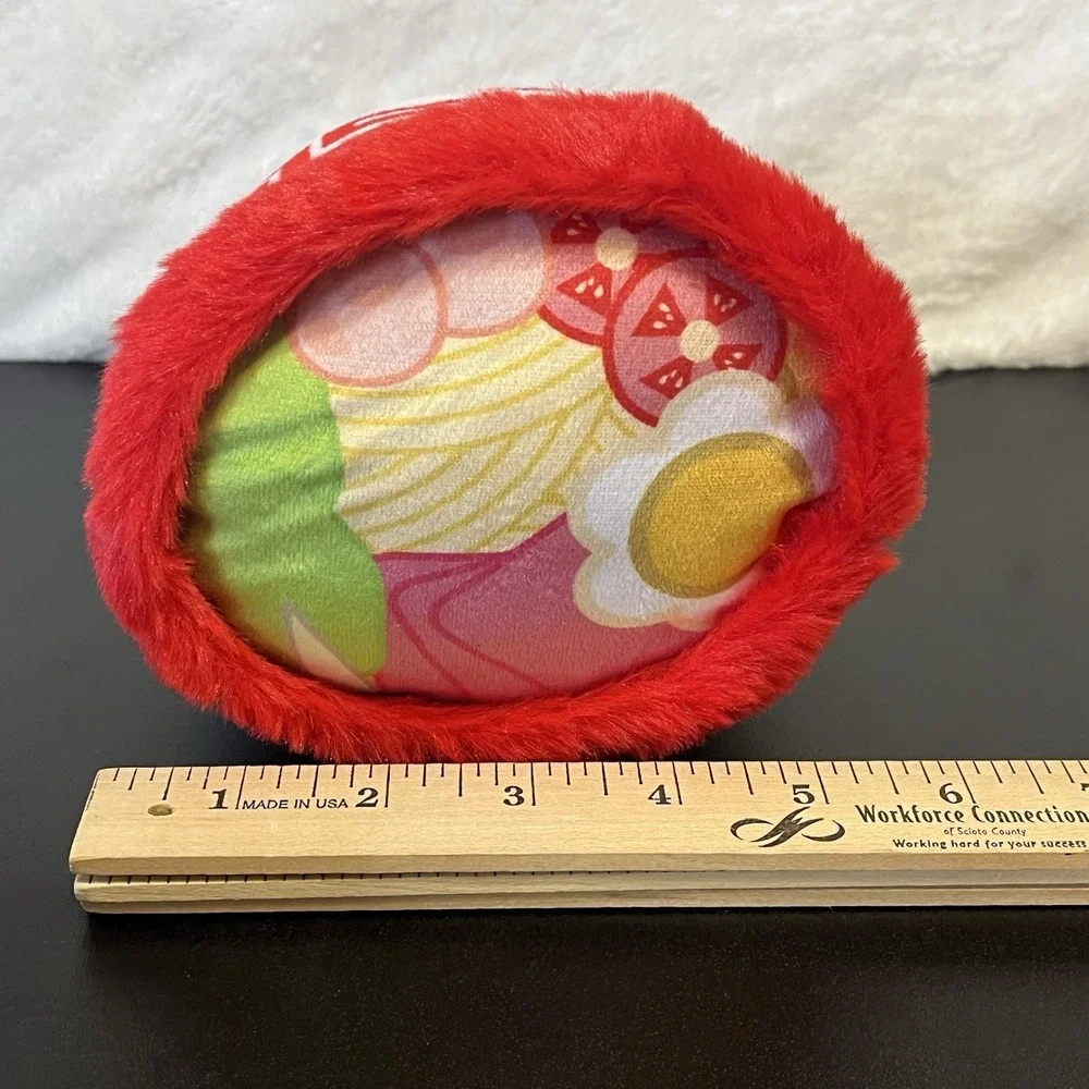 Ramen Noodle Bowl Stuffed Squish Plush Happy Face Furry Red Top Toy Factory 2022
